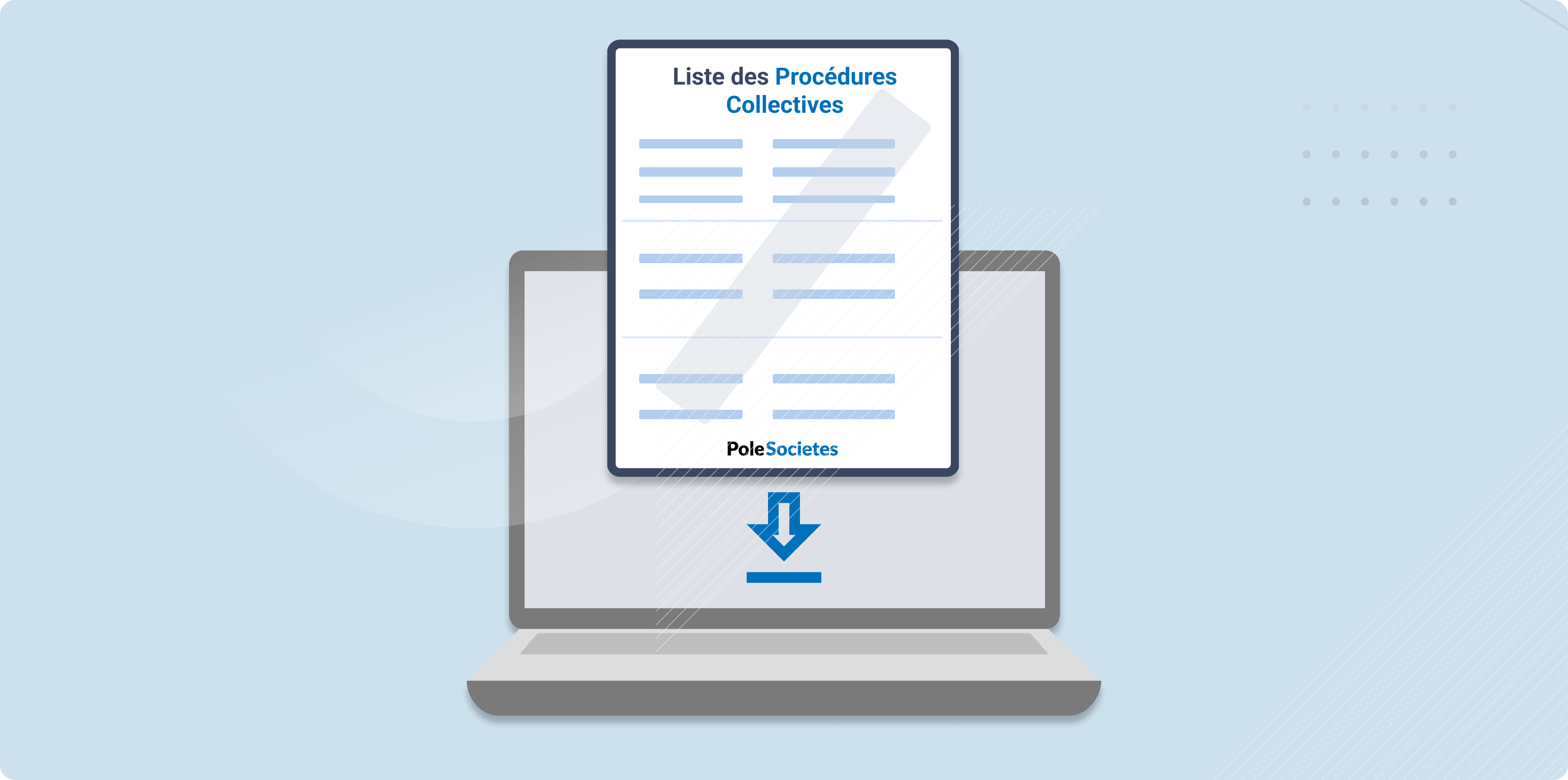 obtenir liste procedures collectives sur Polesocietes.com