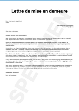 Lettre de mise en demeure pour VISTORY